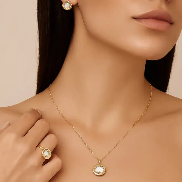 Bague et pendentif en or assortis